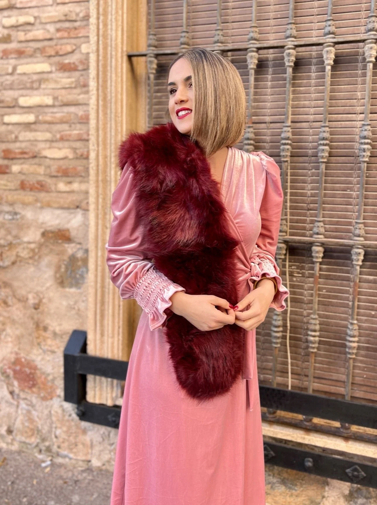 Vestido terciopelo rosa | Yaiza - Image 5
